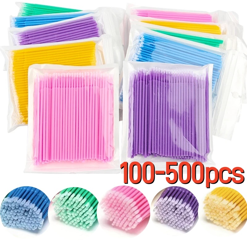 Beauty Makeup Remover - 100/500pcs Eyelash Cleaning Brush Lash Extension