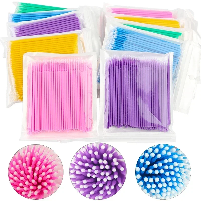 Beauty Makeup Remover - 100Pcs Extension Cleaning Micro Cotton Brush