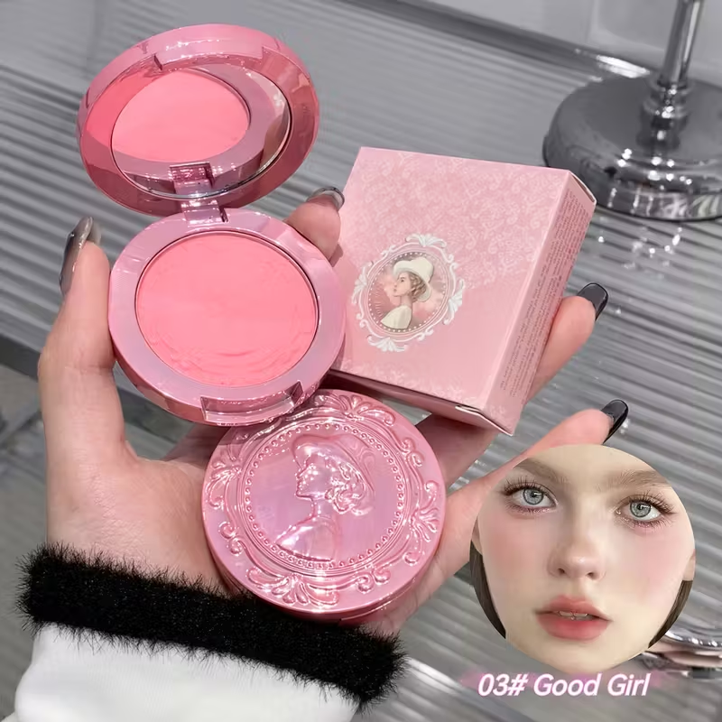 Beauty Makeup Palette - 3D Embossed Girl's Blush Press Powder