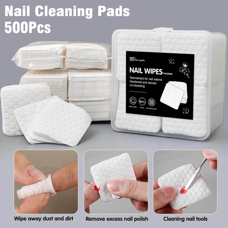 Gel Nail Polish - 200/400/500Pcs Lint-Free Nail Cotton Pads Gel