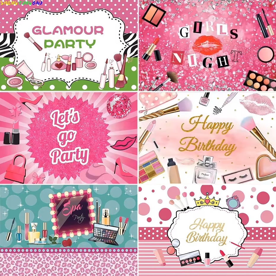 Beauty Makeup Girl Photo - Pink Beauty Makeup Spa Party Decor