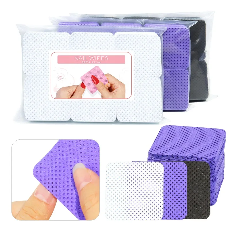 Gel Nail Polish - 100pcs/Pack Lint-free Nail Polish Remover Napkin