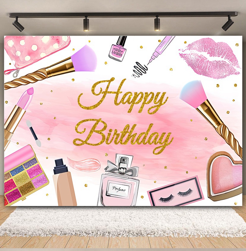 Spa Party Themed Backdrop Phot - Beauty Makeup Girl Photo 评论和价格