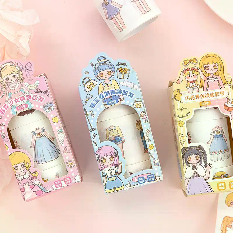1Box Cartoon Dress Up Stickers - Beauty Makeup For Girl 评论和价格