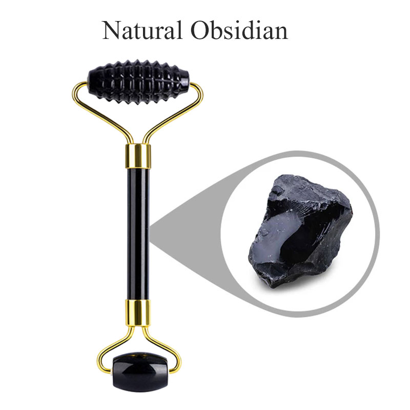 Natural Obsidian Face Massage  - Jade Roller Gua Sha 评论和价格