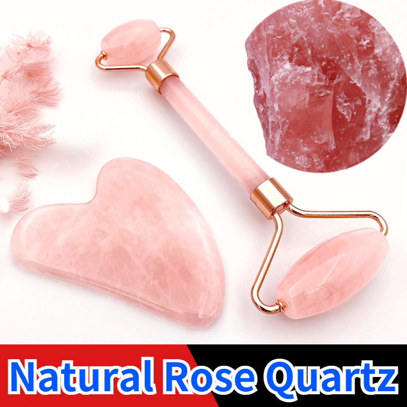 Rose Quartz Powder Crystal Jad - Jade Roller Gua Sha 评论和价格