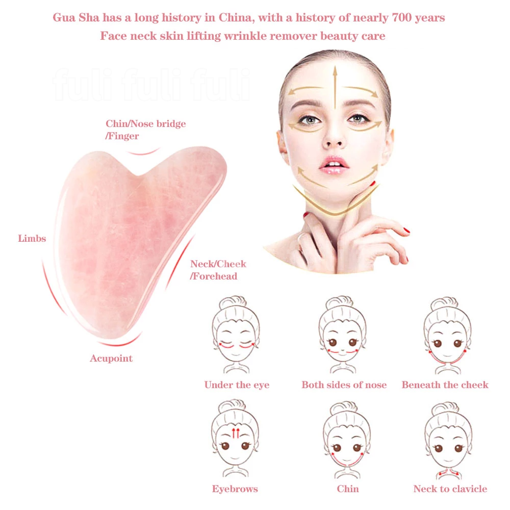 Rose Quartz Powder Crystal Jad - Jade Roller Gua Sha 评论和价格