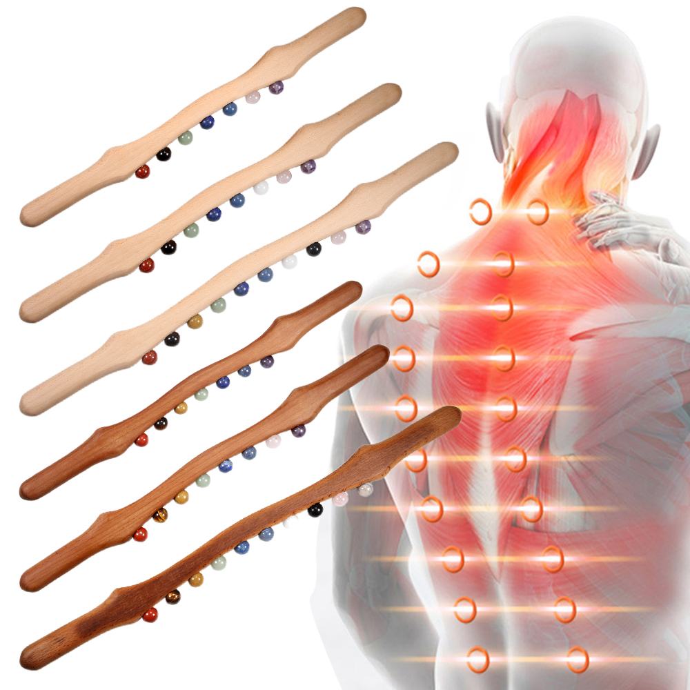 Wood Massage Stick 10 Jade Sto - Jade Roller Gua Sha 评论和价格