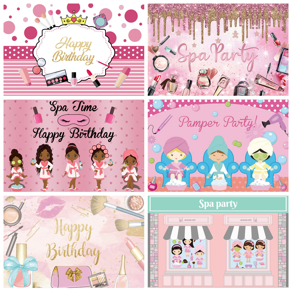 Spa Party Backdrop for Photogr - Beauty Makeup Girl Photo 评论和价格