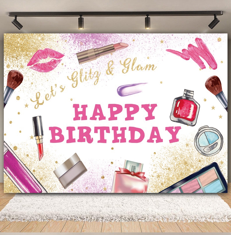 Spa Party Backdrop for Photogr - Beauty Makeup Girl Photo 评论和价格