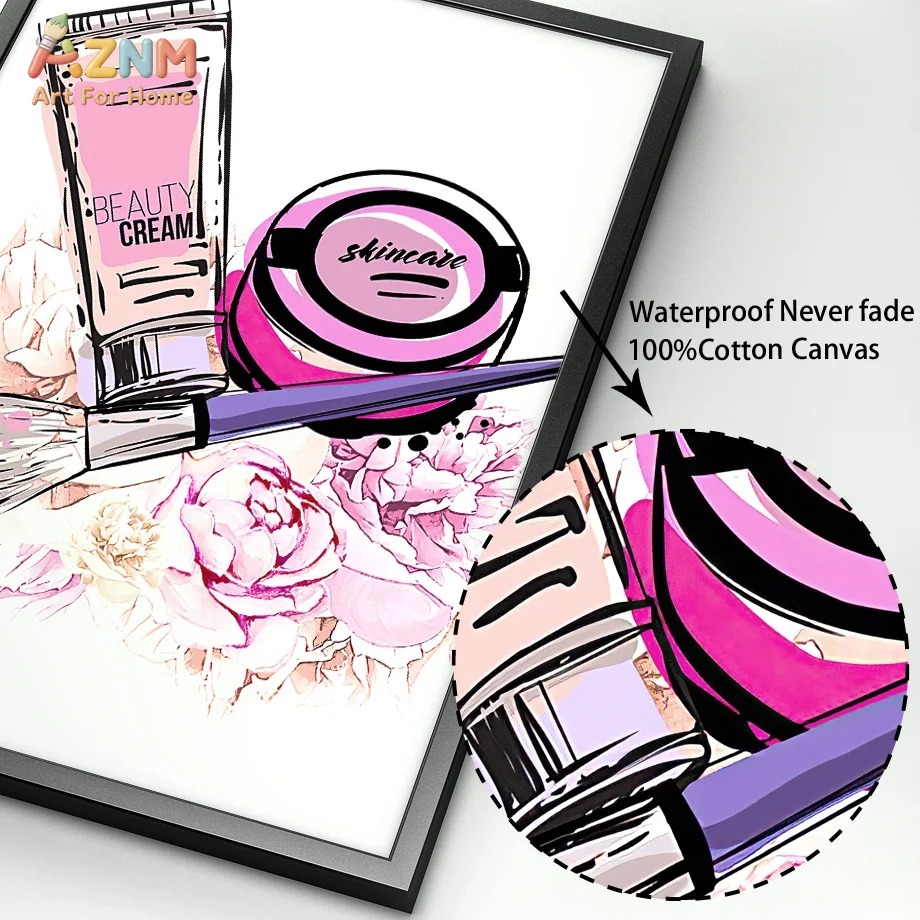 AZNM Pink Nail Makeup Canvas W - Beauty Of Makeup Quotes 评论和价格