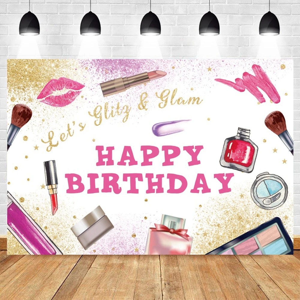 Spa Party Themed Backdrop for  - Beauty Makeup Girl Photo 评论和价格