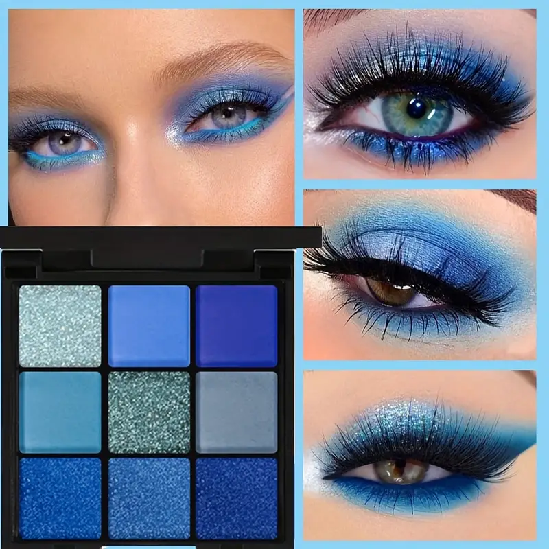 9 Color Eyeshadow Palette Blue - Beauty Makeup Palette 评论和价格