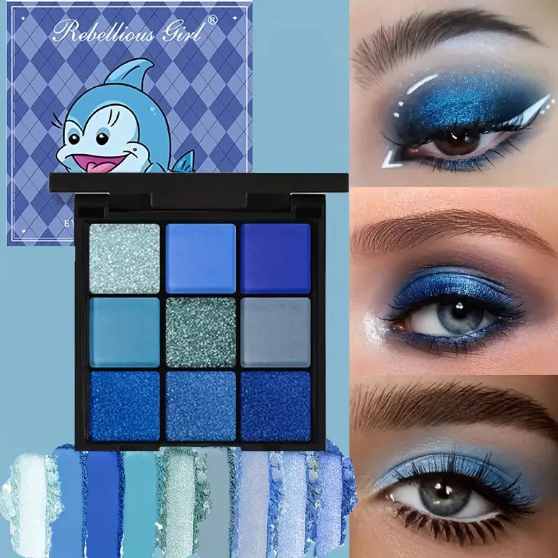 9 Color Eyeshadow Palette Blue - Beauty Makeup Palette 评论和价格