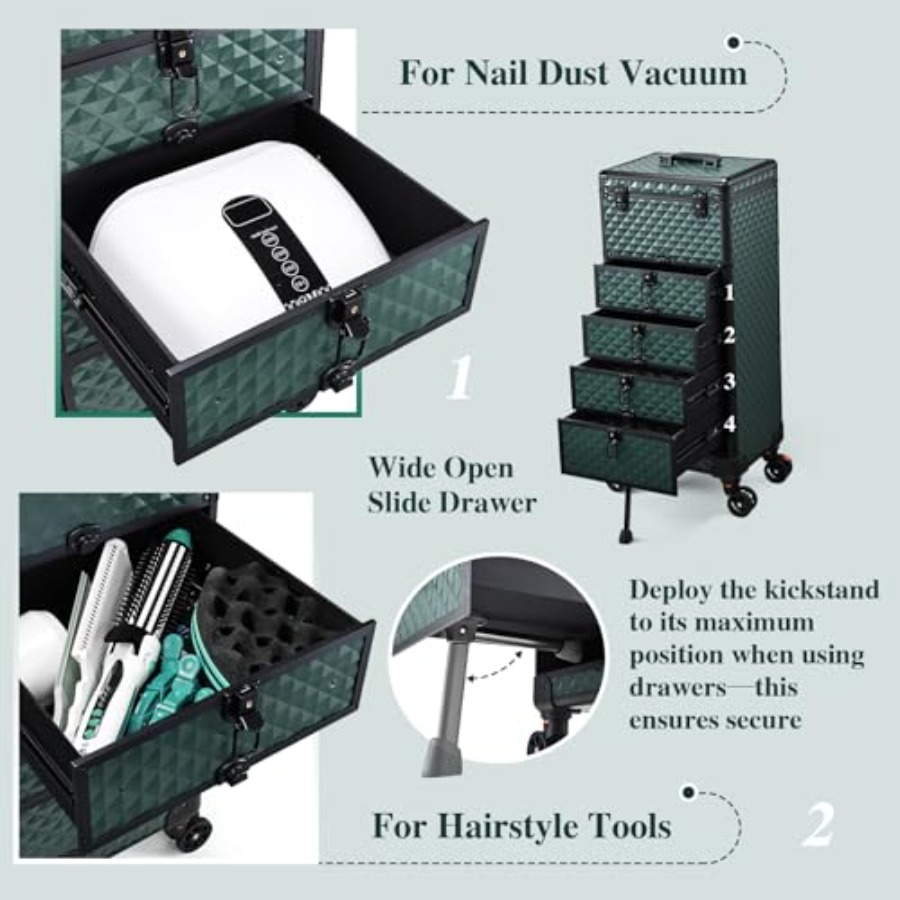 Nail Salon Cart with 4 Drawers - Makeup And Beauty 评论和价格