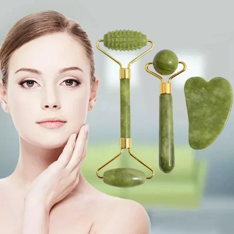 Natural Jade Roller Face Gua S - Jade Roller Gua Sha 评论和价格