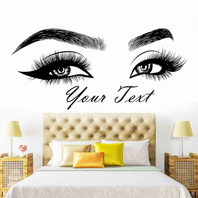 Eyelashes Brows Vinyl Sticker  - Beauty Of Makeup Quotes 评论和价格