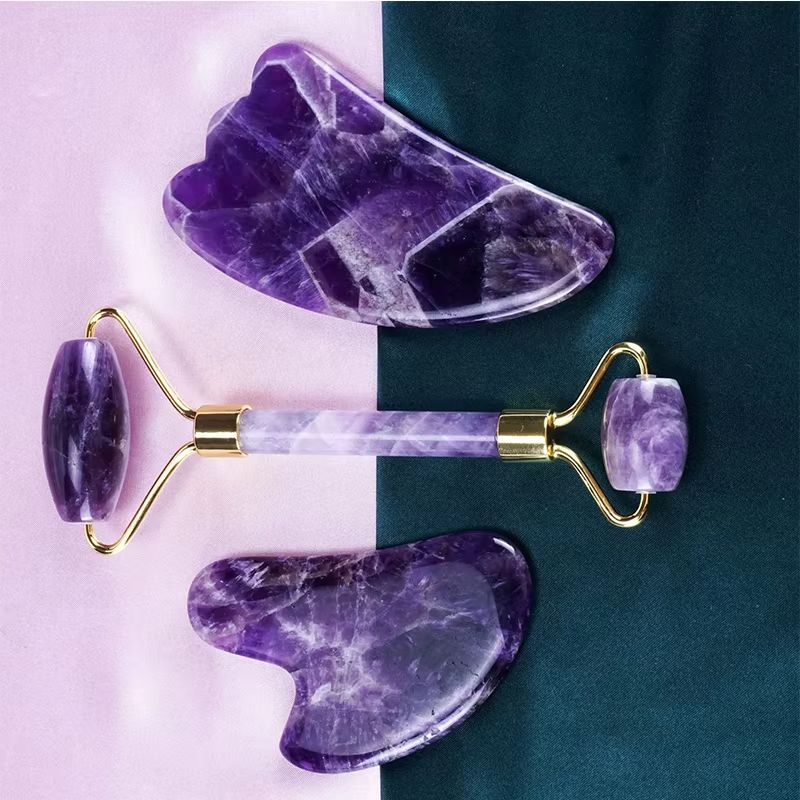 Natural Amethyst RollerJade Se - Jade Roller Gua Sha 评论和价格