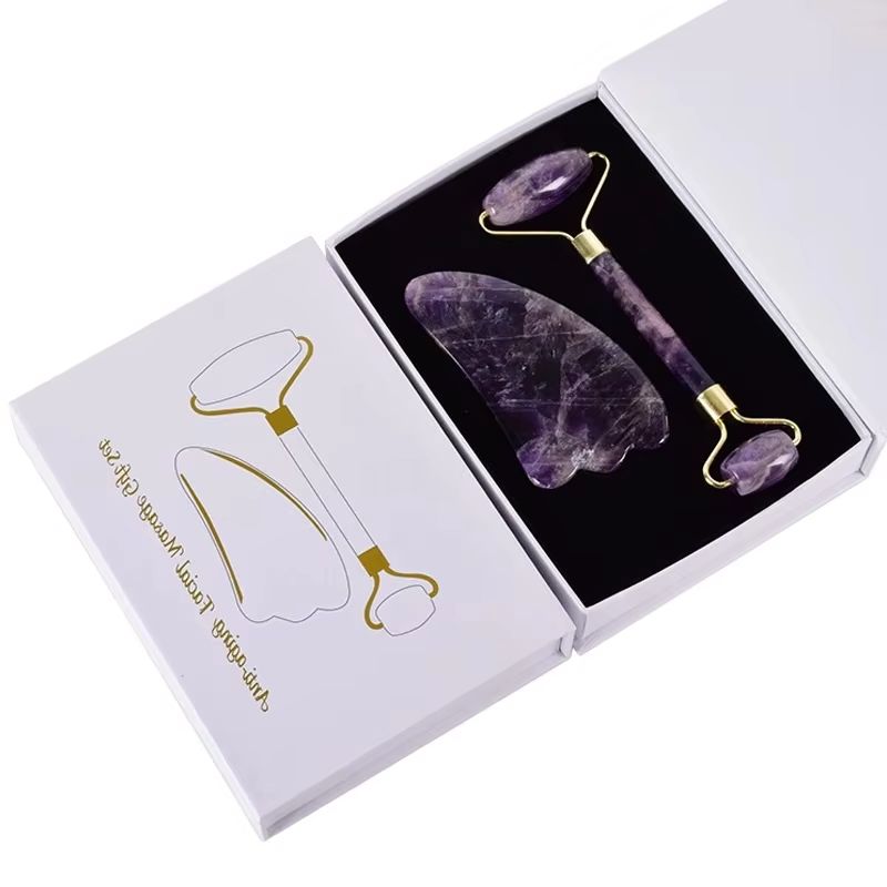 Natural Amethyst RollerJade Se - Jade Roller Gua Sha 评论和价格