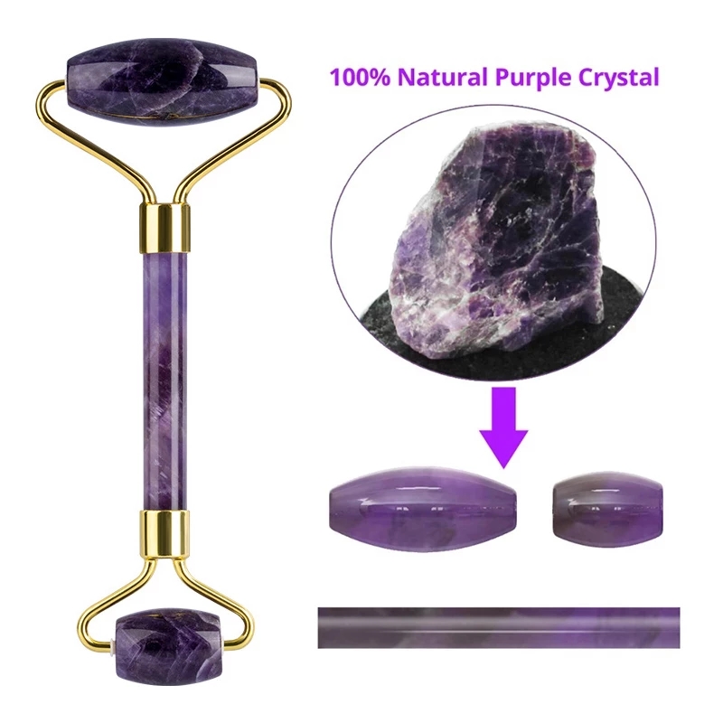 Natural Amethyst RollerJade Se - Jade Roller Gua Sha 评论和价格