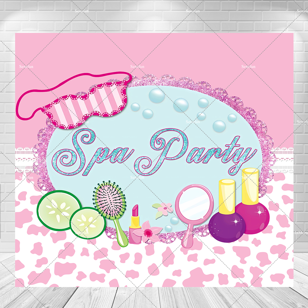 Spa Party Theme Backdrop for P - Beauty Makeup Girl Photo 评论和价格