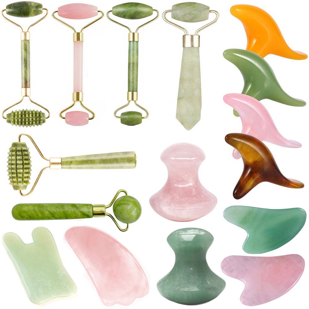 Jade Stone Face Roller Beauty  - Jade Roller Gua Sha 评论和价格