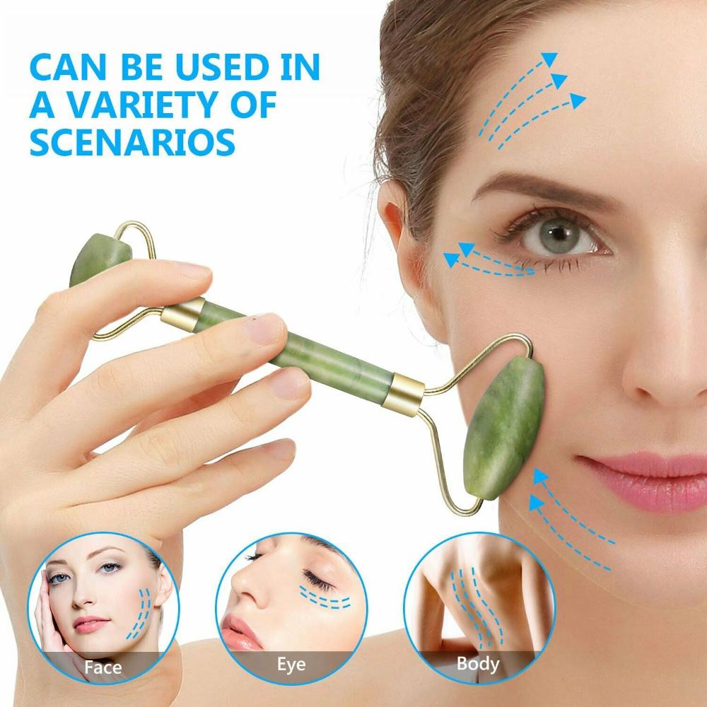 Jade Stone Face Roller Beauty  - Jade Roller Gua Sha 评论和价格