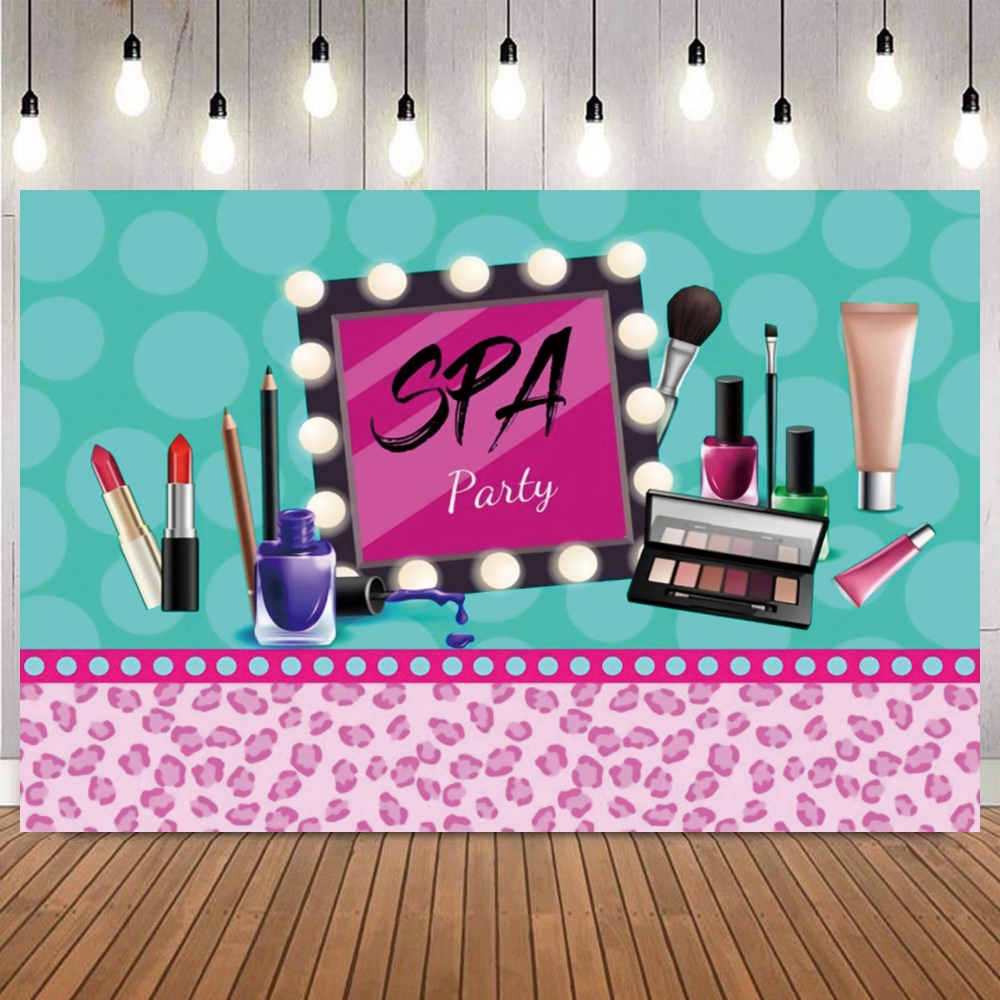 Spa Party Themed Backdrop for  - Beauty Makeup Girl Photo 评论和价格