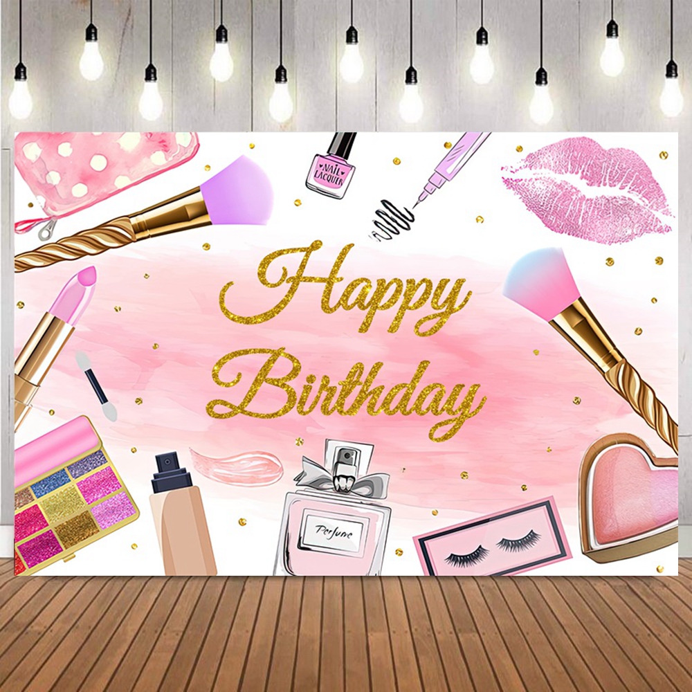 Spa Party Themed Backdrop for  - Beauty Makeup Girl Photo 评论和价格