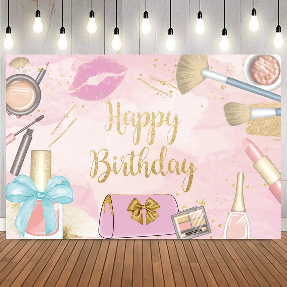 Spa Party Themed Backdrop for  - Beauty Makeup Girl Photo 评论和价格