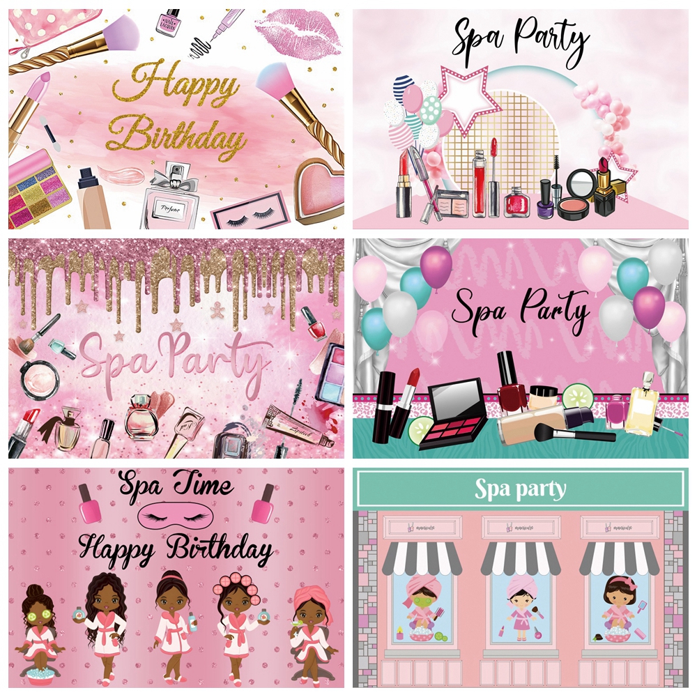 Spa Party Backdrop Pamper Prin - Beauty Makeup Girl Photo 评论和价格