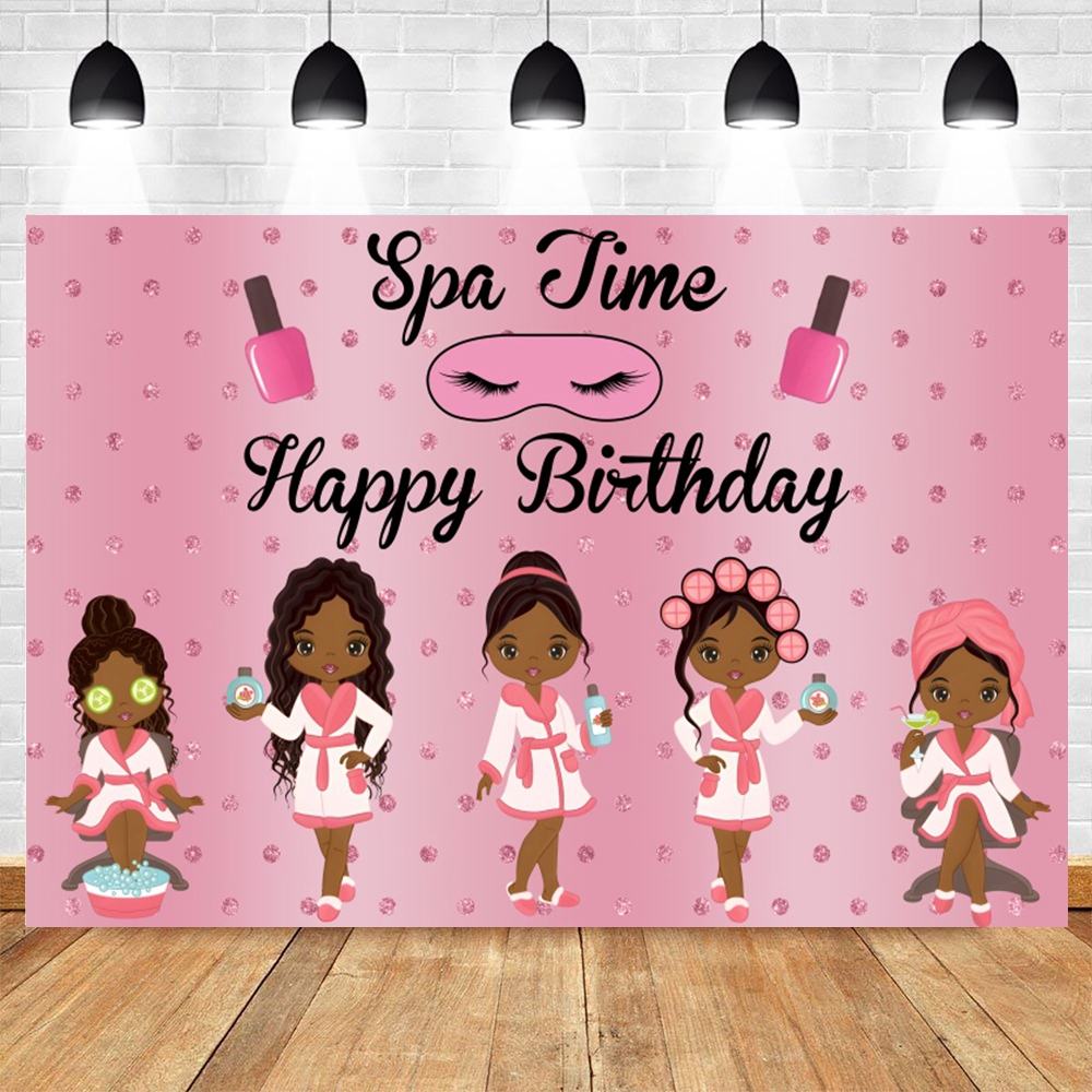 Spa Party Backdrop Pamper Prin - Beauty Makeup Girl Photo 评论和价格