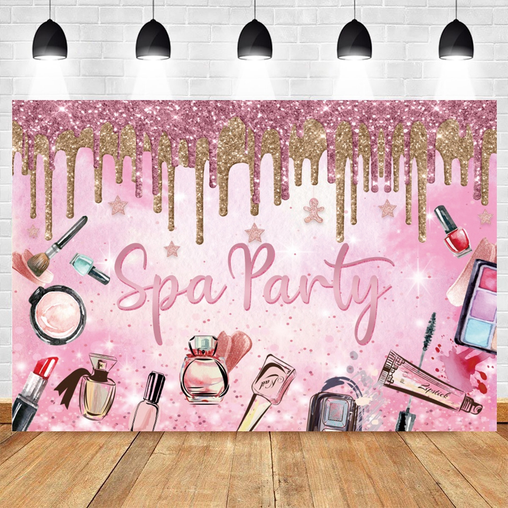 Spa Party Backdrop Pamper Prin - Beauty Makeup Girl Photo 评论和价格