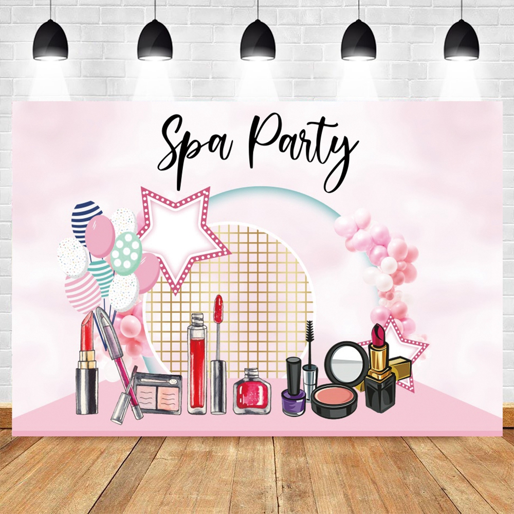 Spa Party Backdrop Pamper Prin - Beauty Makeup Girl Photo 评论和价格