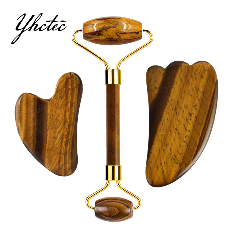 Natural Tiger Eye Stone Gouach - Jade Roller Gua Sha 评论和价格