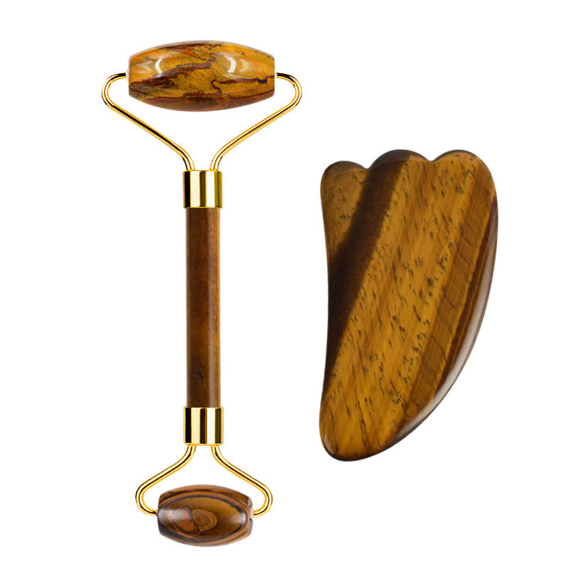 Natural Tiger Eye Stone Gouach - Jade Roller Gua Sha 评论和价格