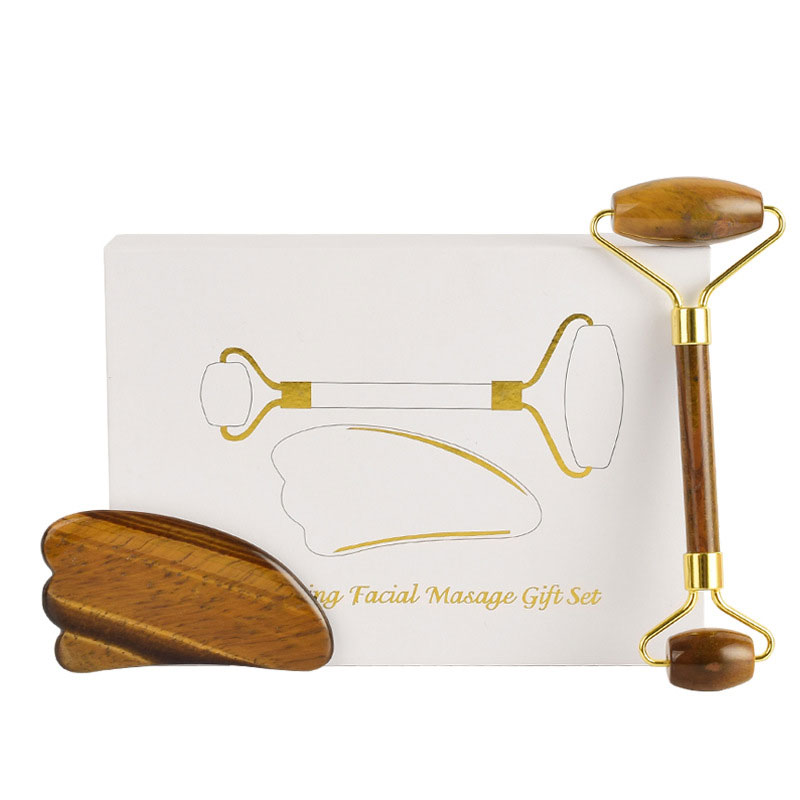 Natural Tiger Eye Stone Gouach - Jade Roller Gua Sha 评论和价格