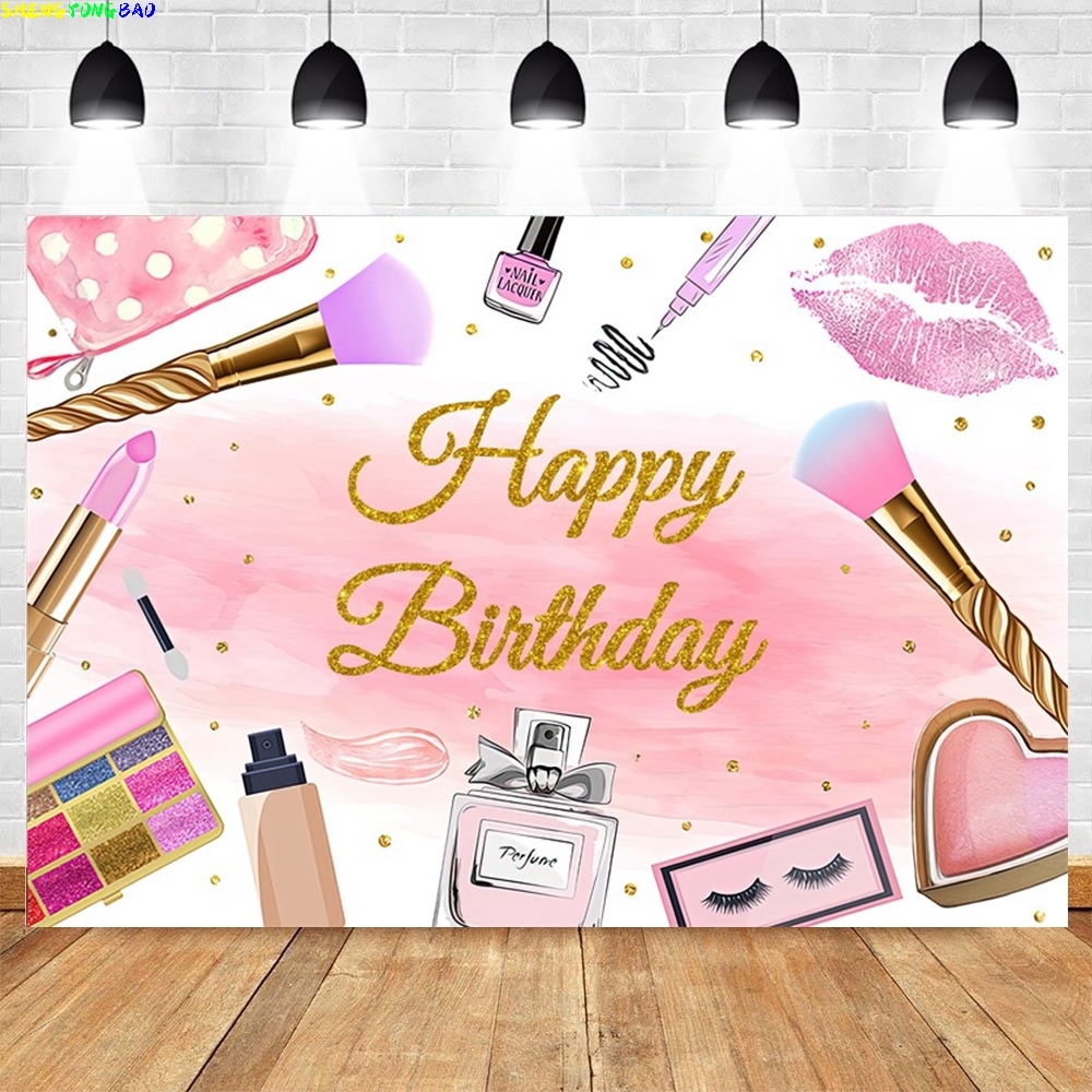 Spa Party Themed Backdrop for  - Beauty Makeup Girl Photo 评论和价格