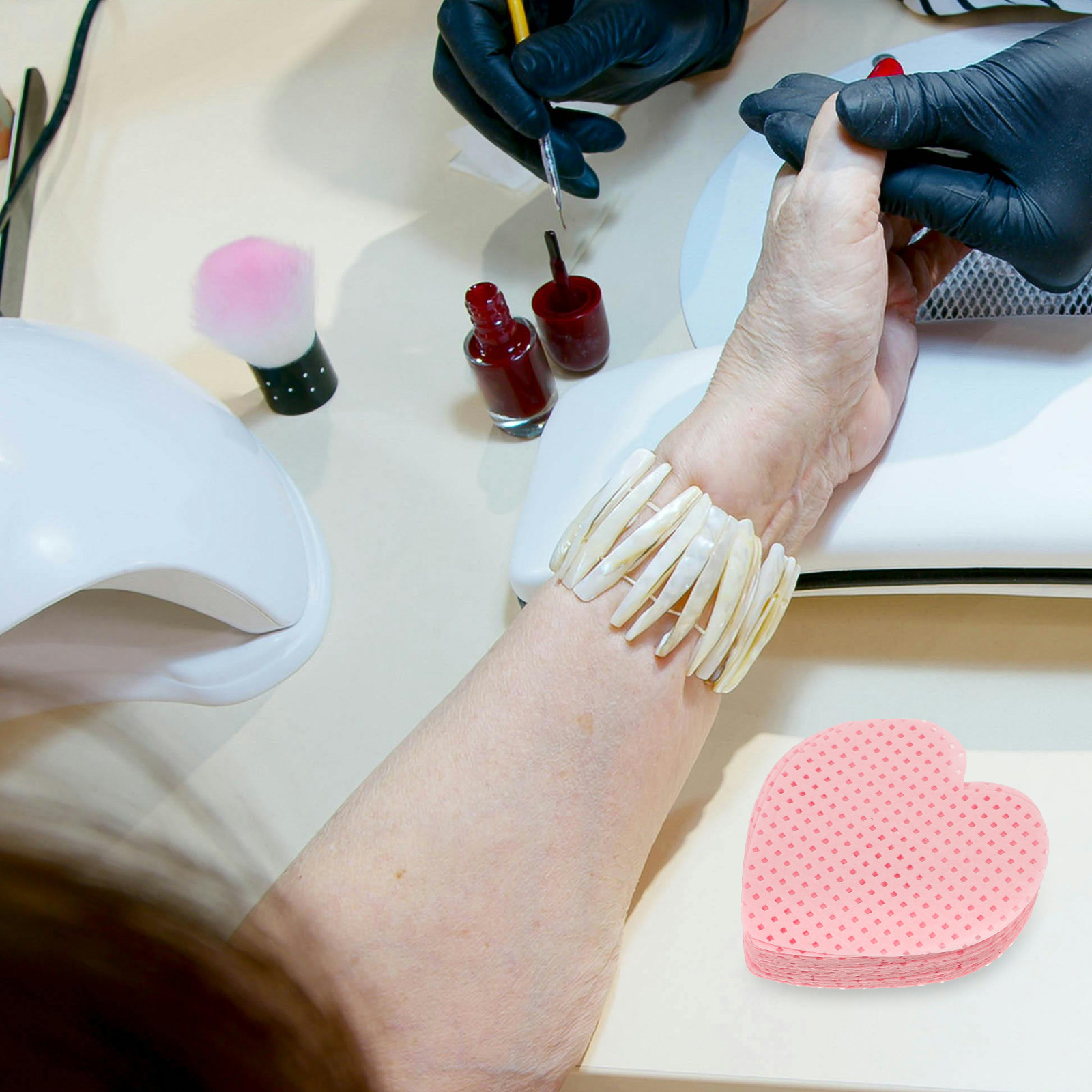Heart-Shaped Nail Cleaning Pad - Gel Nail Polish 评论和价格