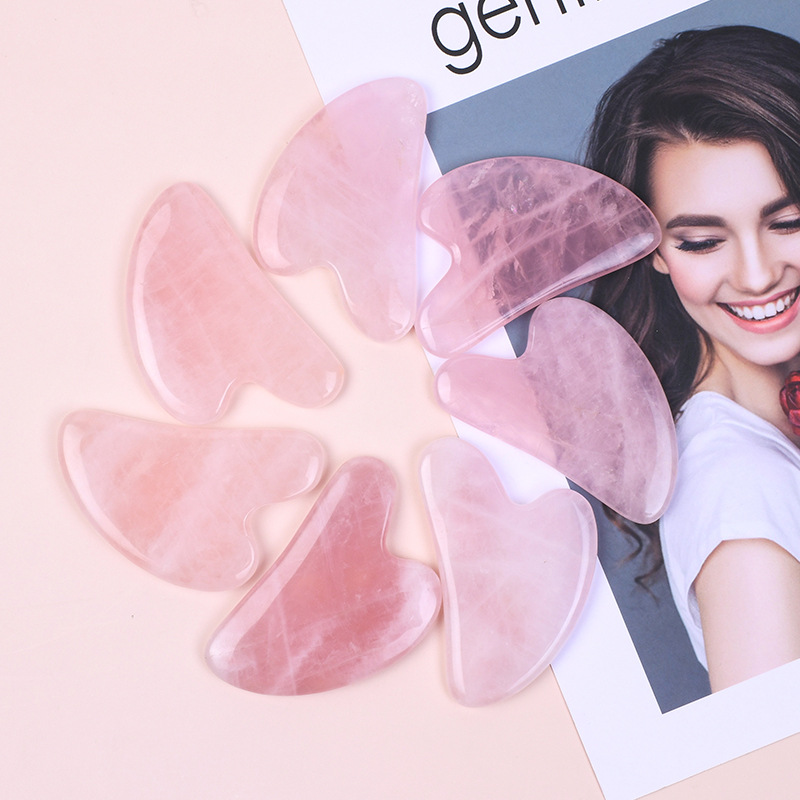 Hot Selling A+Rose Quartz Gua  - Jade Roller Gua Sha 评论和价格