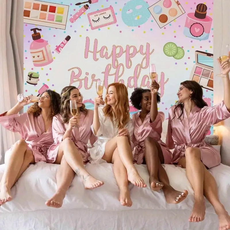 Birthday Party Banner Backgrou - Beauty Makeup Girl Photo 评论和价格