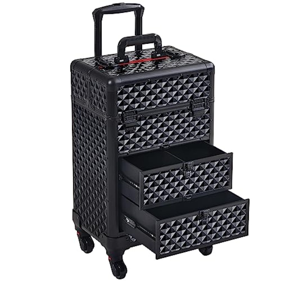 Rolling Makeup Train Case with - Makeup And Beauty 评论和价格