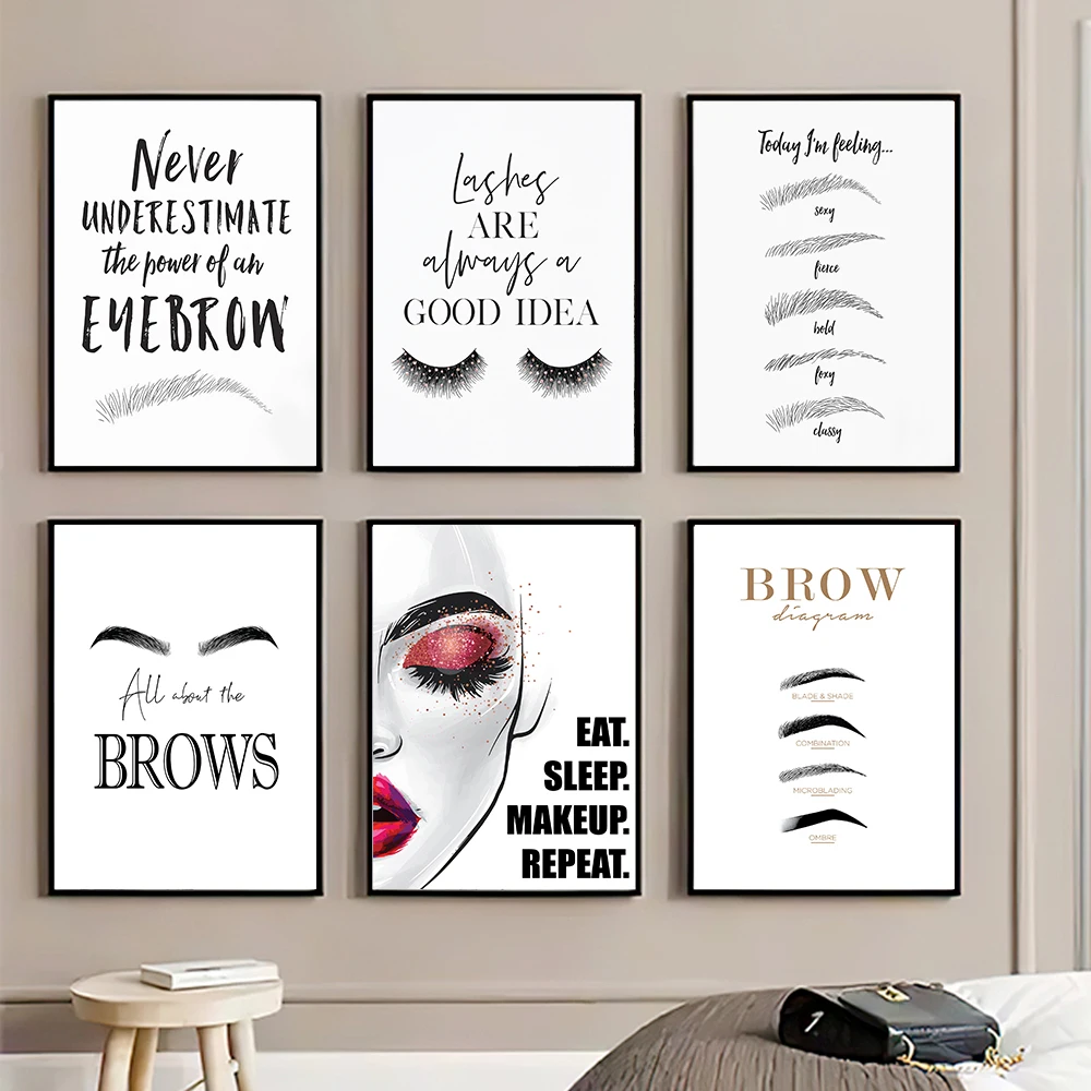 Fashion MakeUp Canvas Painting - Beauty Of Makeup Quotes 评论和价格