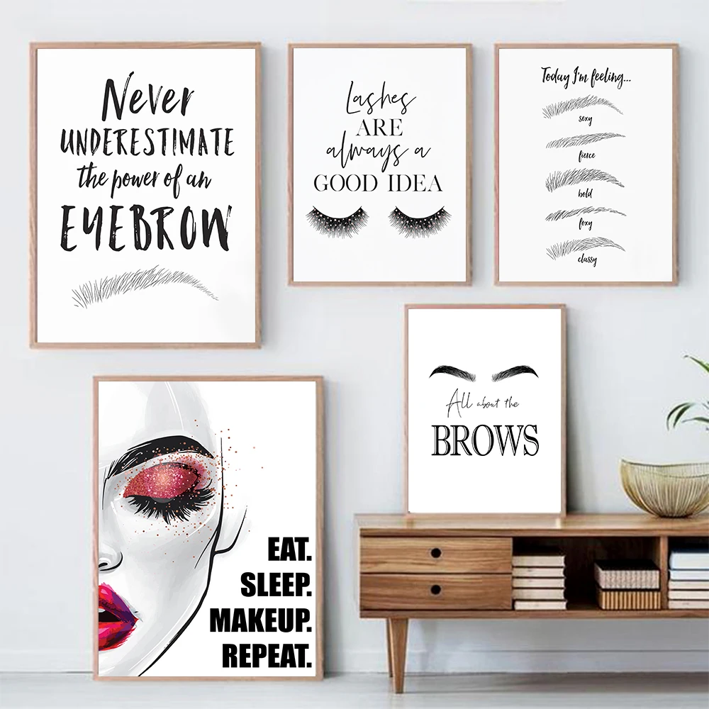 Fashion MakeUp Canvas Painting - Beauty Of Makeup Quotes 评论和价格