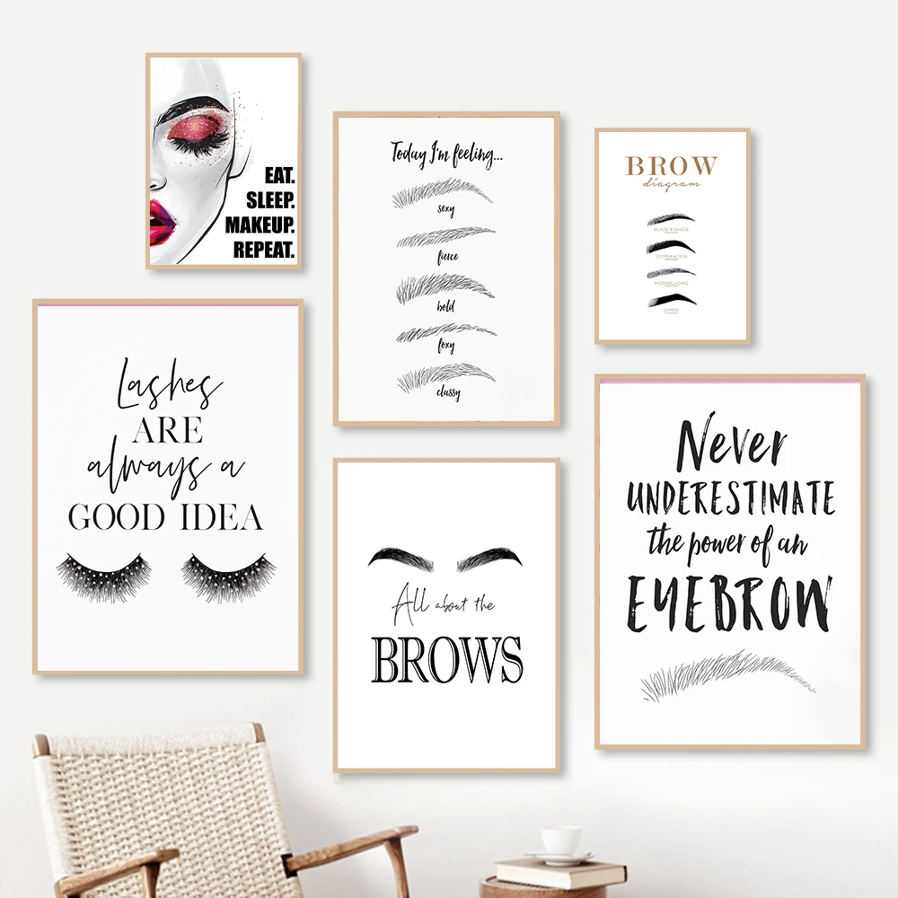 Fashion MakeUp Canvas Painting - Beauty Of Makeup Quotes 评论和价格