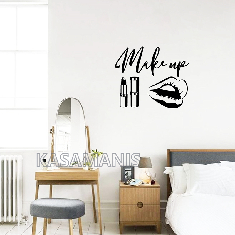 MakeUp Quote Wall Art Decals B - Beauty Of Makeup Quotes 评论和价格