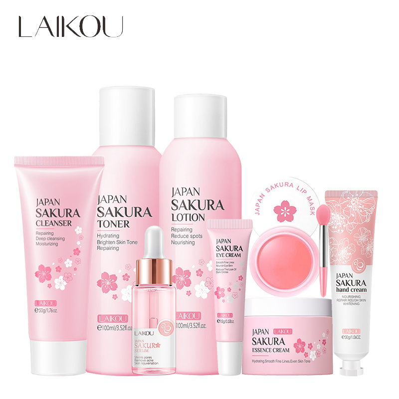 LAIKOU 8Pcs Sakura Facial Skin - Beauty Makeup Cream 评论和价格